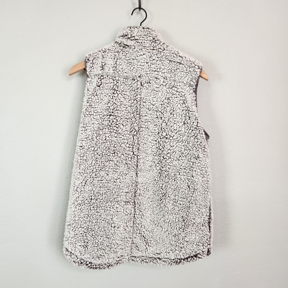 Thread & Supply Wubby Fuzzy Arctic Fleece Vest Sherpa Jacket Charcoal Sz Medium - Picture 8 of 16
